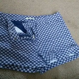 Blue and white Patterned Shorts