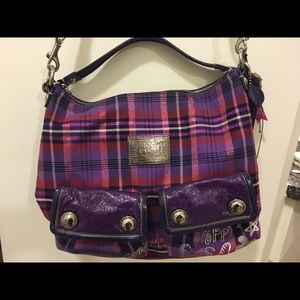 Rare Purple Coach poppy plaid crossbody