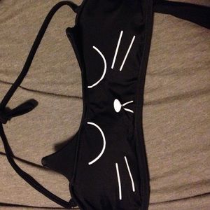 Black Cat Bikini Top