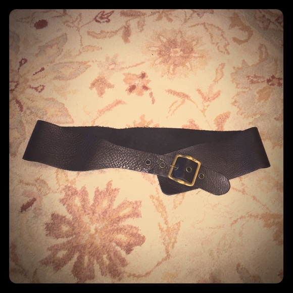 Black genuine leather belt - Picture 1 of 1
