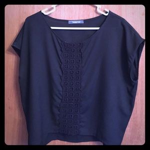 Black cropped top