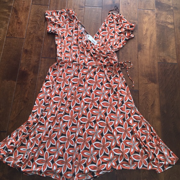 Size 14 Orange Flower Dress