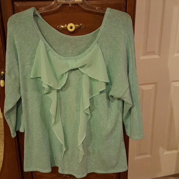 Mint Green Bow Sweater - Picture 4 of 4