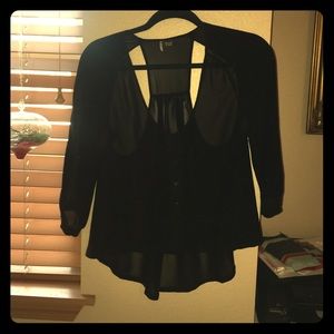 Urban Outfitters Sparkle and Fade Sheer Top