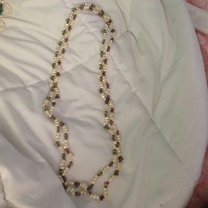2 long beautiful beaded necklaces