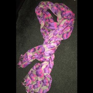 leopard/cheetah print scarf (pink, purple, gray)