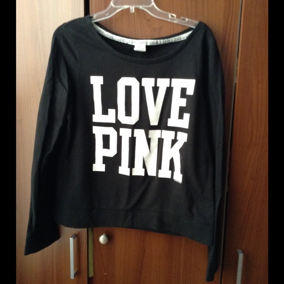 Love pink black sweater shirt