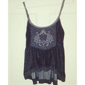 Darkside 70's Black Velvet Tanktop