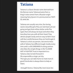 Meet your Posher, Tatiana