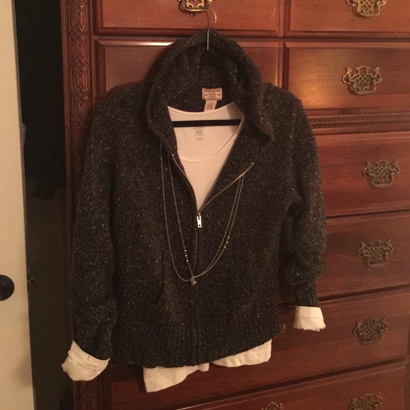 Hooded zip up sweater