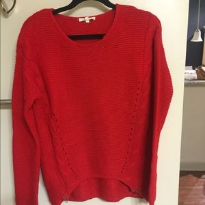 Red knit sweater