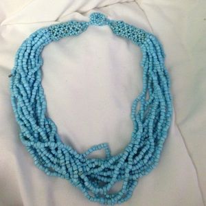 Beautiful blue beaded necklace