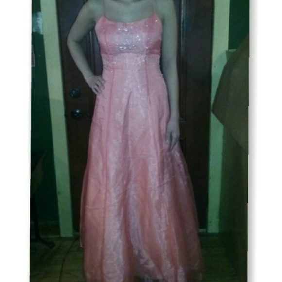 Pink ballgown dress, spaghetti straps
