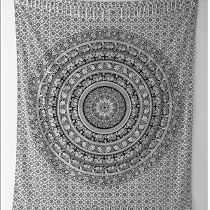 brand new black and white mandala tapestry