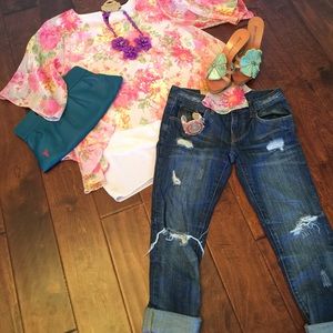 Floral chiffon top🌟sale🌟final price