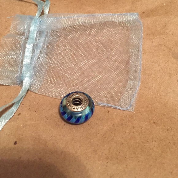 Blue stripped authentic pandora charm