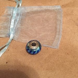 Blue stripped authentic pandora charm