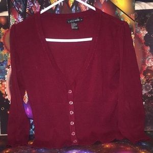 Burgundy Button Down Top