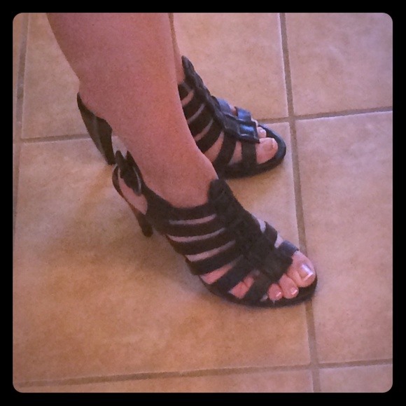 Black gladiator heels
