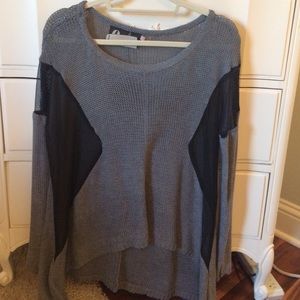 Grey and black sheer sweater-small