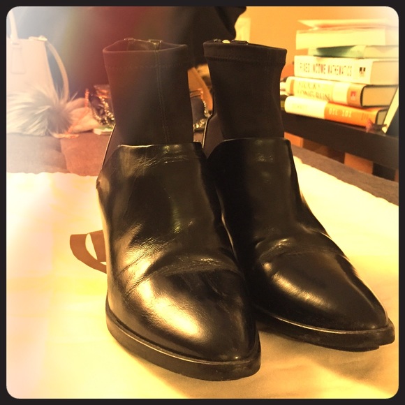 Zara Ankle Boots Size 38 Dark Navy