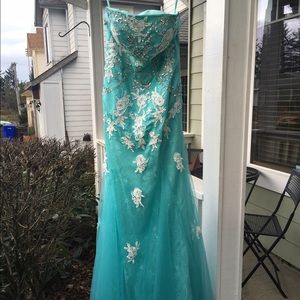 Mint green formal dress