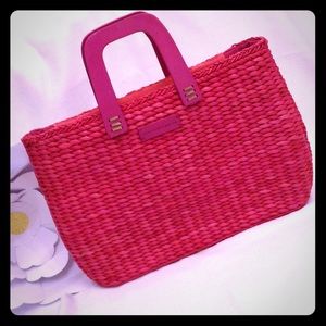 🍭Sweet Deals🍭Fuchsia Straw Tote