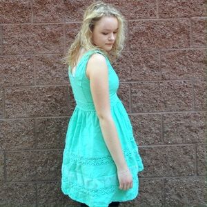 Green Fit and Flare Dress