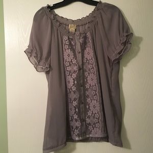 Grey lace blouse