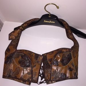 NWOT genuine leather designer vest/ bustier.