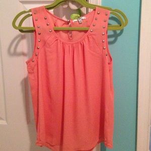 peach studded tank top