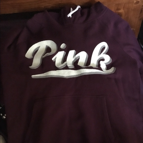 Pink Victoria Secret hoodie in maroon