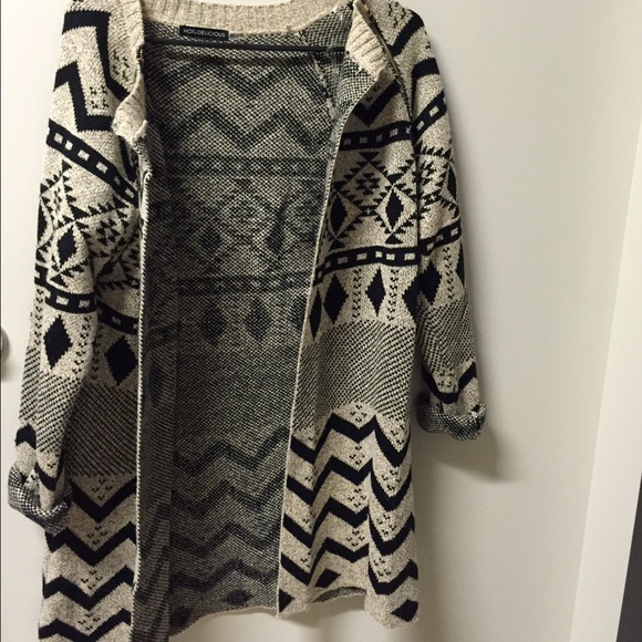 Long black & grey tribal sweater