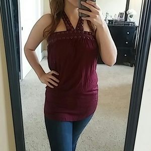 Burgundy Jewled Top