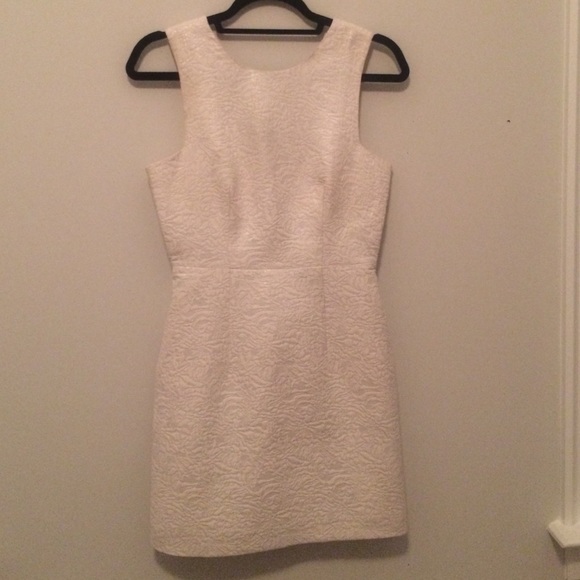 White & Silver Metallic Dress