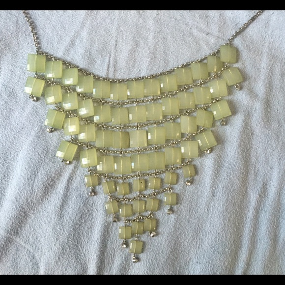 Jade statement bib necklace
