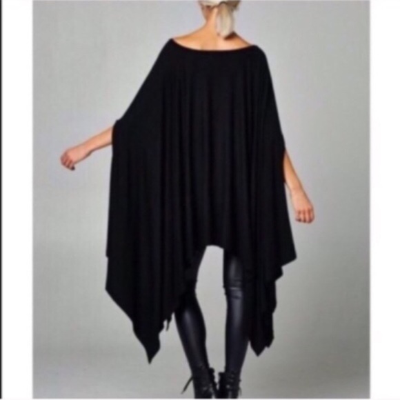 🆕The AINSLEY poncho tunic top - BLACK - Picture 2 of 4