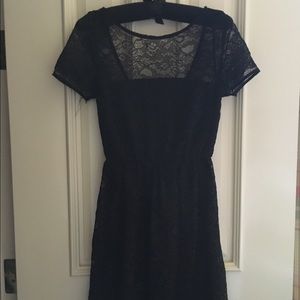 black lacy aqua dress