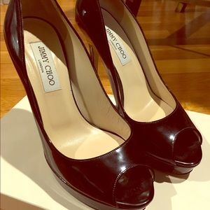 Jimmy Choo Peeptoe Patent Pump