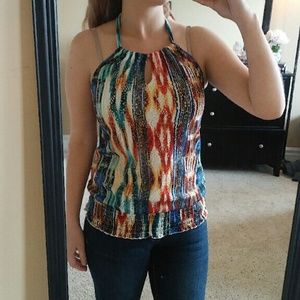 Multi color halter top
