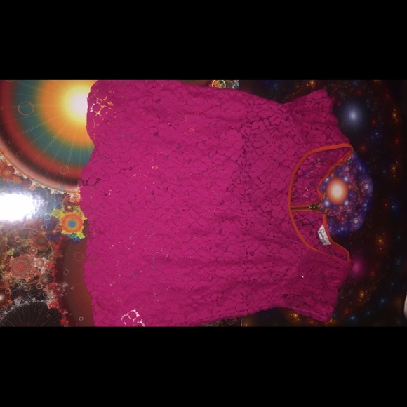 Pink Blouse Outlined with Orange