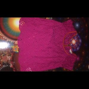 Pink Blouse Outlined with Orange