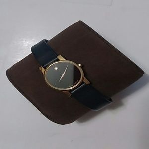 Movado Ladies Black & Gold Watch authentic
