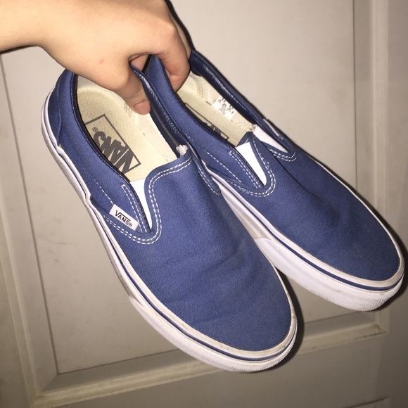 Blue slip-on vans