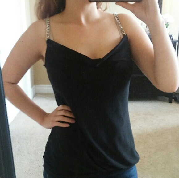 Black draped neckline top