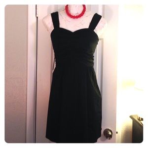 Express black cotton rouched sundress