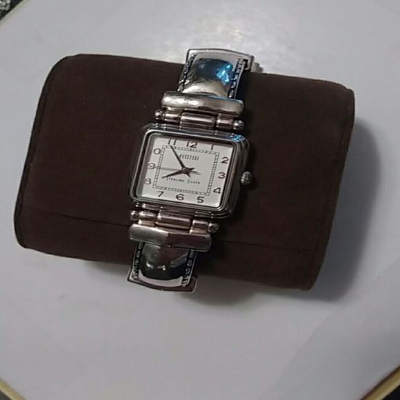 Eclisse Sterling silver Watch with leather strap