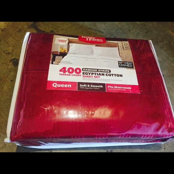 400 thread count sheet set red queen size