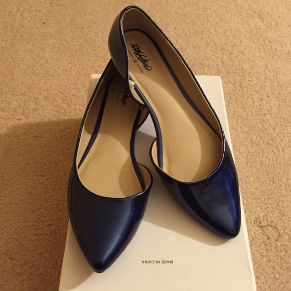 Dark Shinny Blue Flats