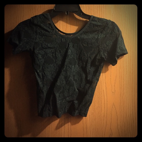 Green real lace AA crop top